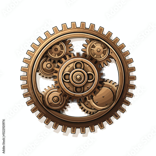 Detailed Gear Icon Vector Illustration for Technical and Mechanical Designs