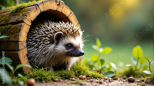Adorable Hedgehog Emerging photo