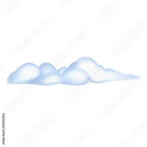 Watercolor illustration of a soft snowdrift with subtle shadows and highlights. Ideal for winter scenes, holiday cards, or seasonal compositions