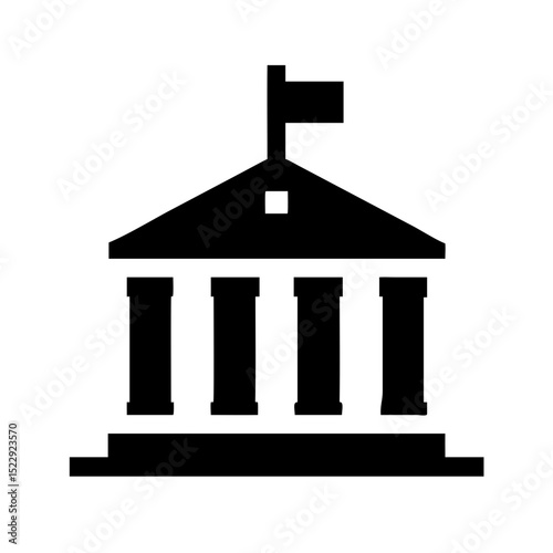 Flat icon of pillar building law and governance vector illustration