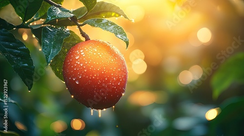 Dewy Mango Fruit, Sunrise Orchard, Fresh Produce