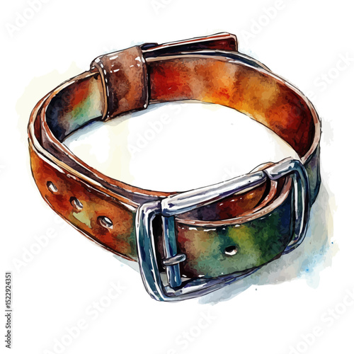 Belt, watercolor clipart vector, high quality, isolated on a white background.