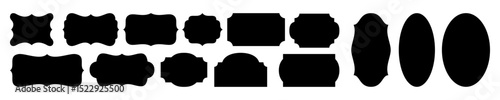 Set of isolated black vintage photo frames on white background. Decorative frames. Vector.