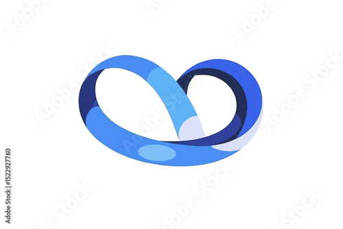 Abstract Blue Infinity Loop Illustration-Modern Graphic Design Element-Symbol of Connection & Continuity-Creative Visual for Business or Technology Concepts