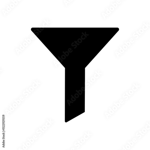 Filter funnel icon isolated on white background.