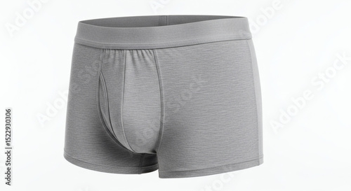 Grey cotton boxer briefs for men, comfort and style on a white background