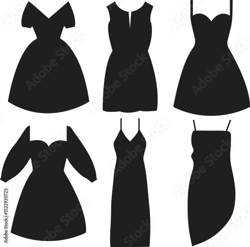 Elegant Dress Silhouettes A Collection of Six Classic Dress Designs
