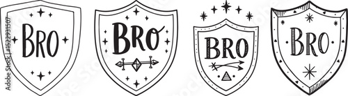 Brotherhood Shield Vector Clipart – BRO Design Elements for Logos, Posters & Tattoos