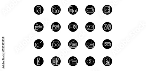radio icon pack illustration