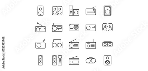 radio icon pack illustration