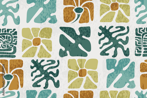vintage abstract floral pattern or square floral pattern
