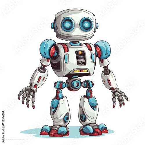 Advanced Robot Technology Isolated Vector Illustration for Innovation and Futuristic Concepts