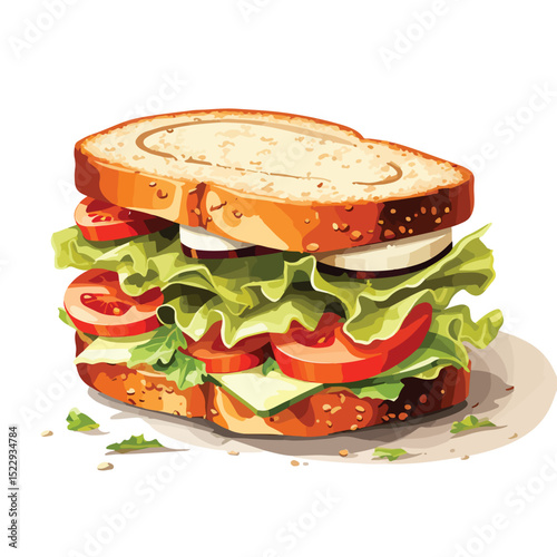 Delicious and Nutritious Sandwich Healthy Food Vector Illustration for Creative Designs