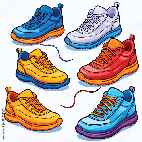 Professional Collection of Isolated Footwear Vector Illustrations for Design Projects