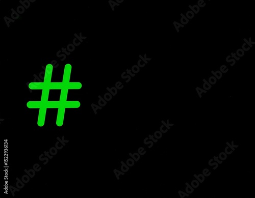 Generated image : hashtag fluo sur fond noir avec espace texte