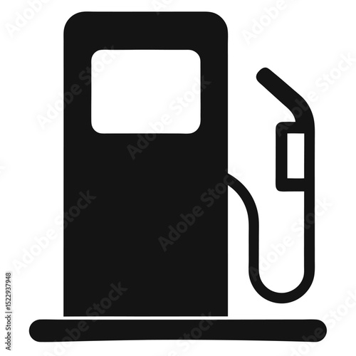 Gas pump vector illustration showing fuel and electric charging equipment with digital and energy symbols