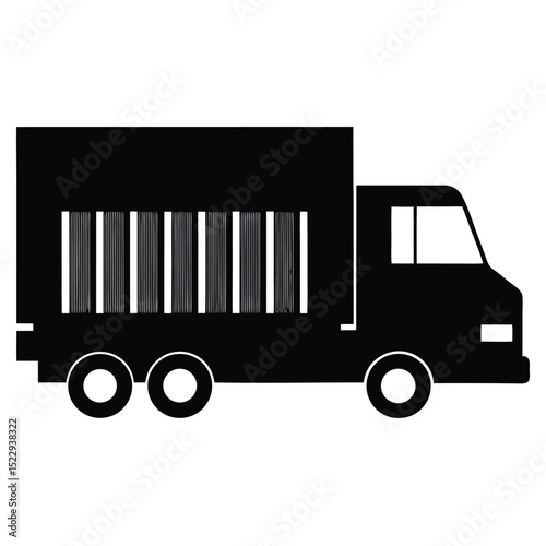 Truck icon vector illustration showing a cargo delivery vehicle on a white background for transport and shipping business
