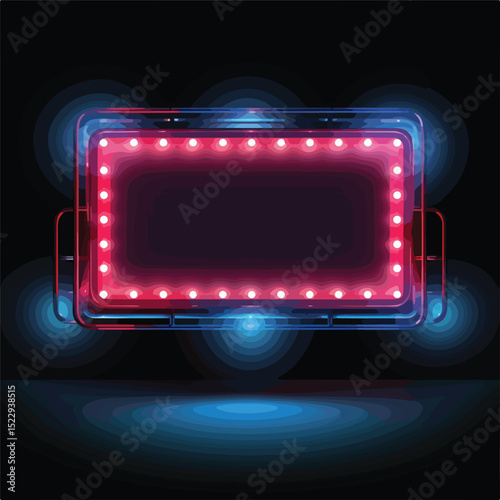 Professional Cinema Theater Billboard Light Icon Vector for Media and Entertainment Promotion