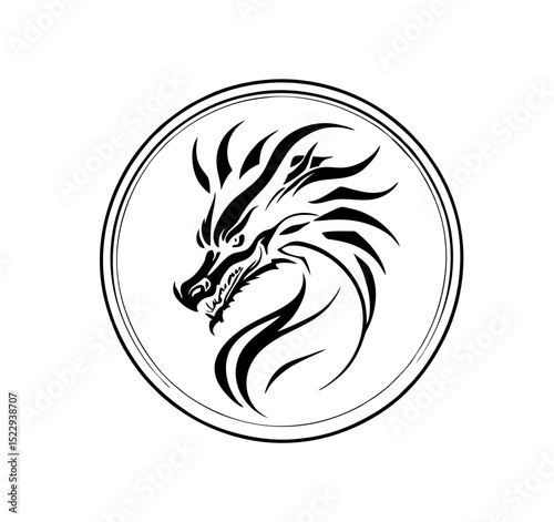 Dragon Logo Design, Chinese belief legend animal illustration