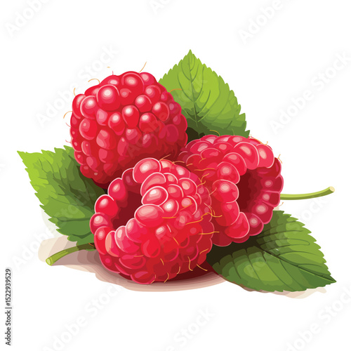 High-quality Vector Illustration of Delicious Raspberries for Culinary Designs