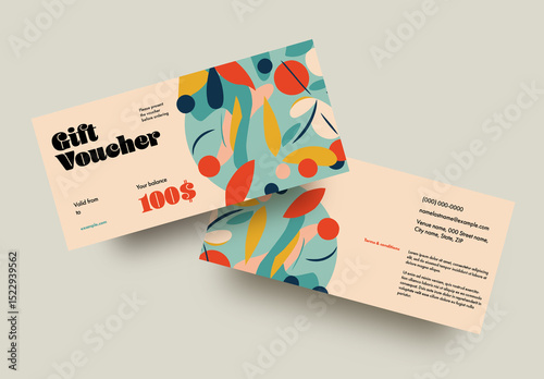 Abstract Gift Voucher Layout