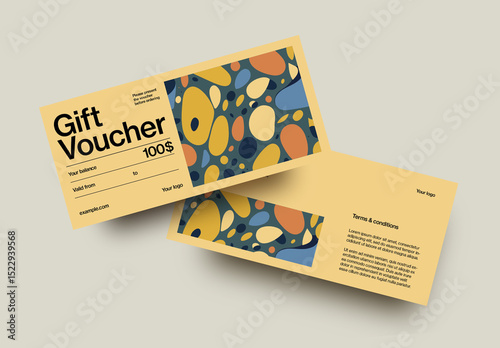 Abstract Gift Voucher Layout
