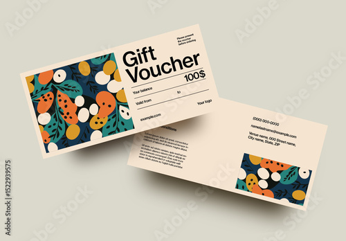 Abstract Gift Voucher Layout