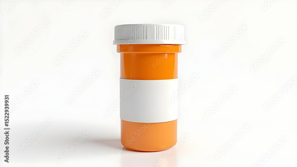 Ultra-Realistic 3D Icon of Prescription Bottle with High Detail and Reflection Ultra-Realistic 3D Icon of Prescription Bottle with High Detail and Reflection