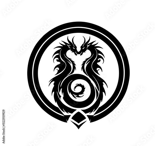 Dragon Logo Design, Chinese belief legend animal illustration