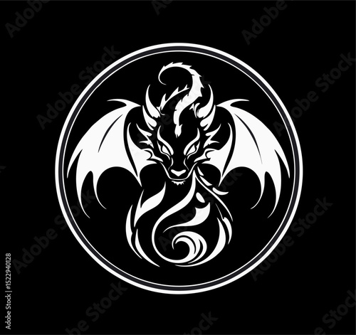 Dragon Logo Design, Chinese belief legend animal illustration