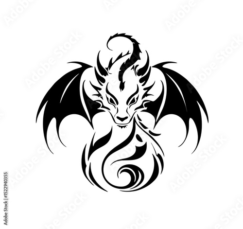Dragon Logo Design, Chinese belief legend animal illustration