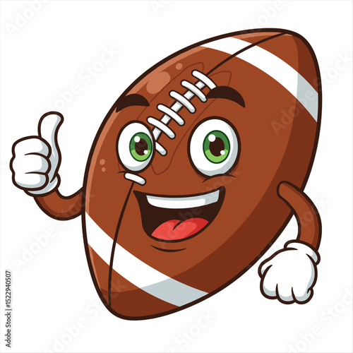 Vector set of american football balls (cartoon mascote). Perfect for printing on mugs, T-shirts, posters, flyers and more