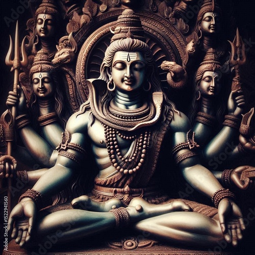 Hindu God Shiva in meditation.