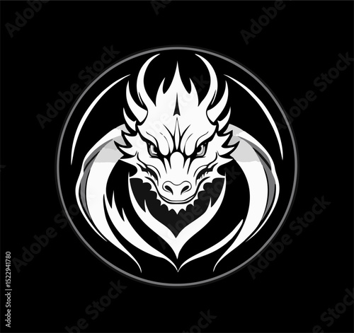 Dragon Logo Design, Chinese belief legend animal illustration