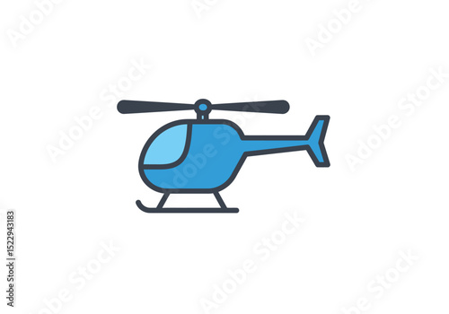 Illustration of Helicopter In Flat Style 