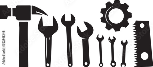 Wrench Tool Set Vector Icons Collection new 2025 trendy unique 