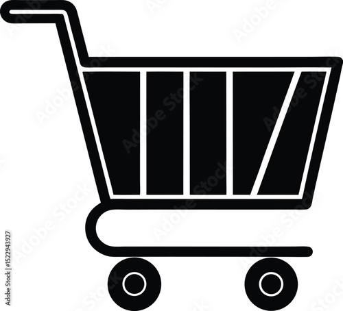 Compact Express Lane Cart in Flat Vector Style vector silhouette illustration