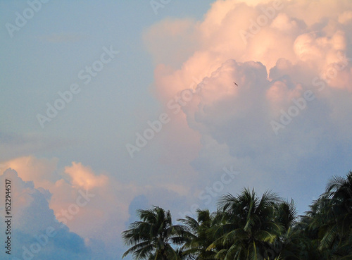 Canvastavla Atardecer y nubes