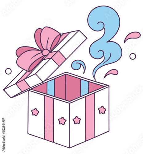 Gender Reveal Mystery Gift Box Vector