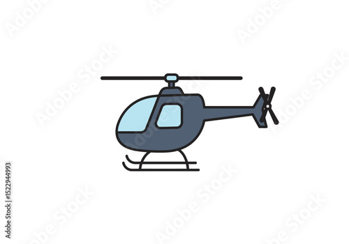 Illustration of Helicopter In Flat Style 