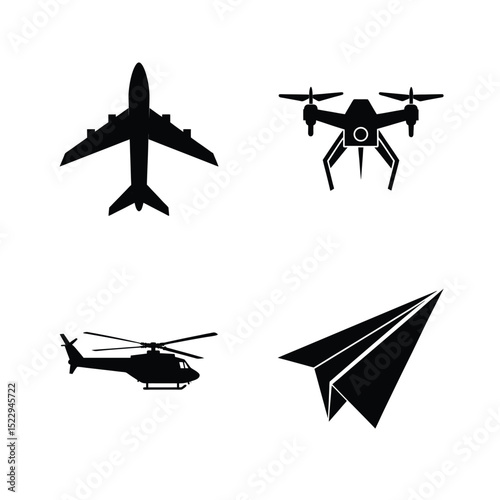 airplane icons set