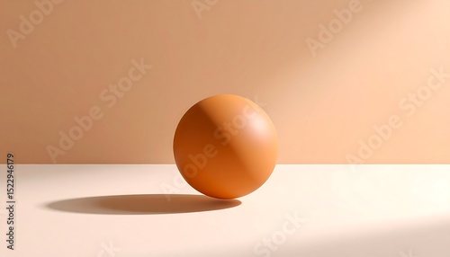 Perfectly Balanced A Single Brown Egg on a Neutral Background, Minimalist Photography