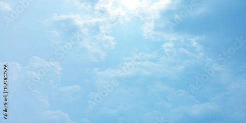 sunny sky blue light watercolor background. Aquarelle painting brush effect card paper textured canvas cloudy smoke space for text, entertaining card, template. aquamarine color graphics illustration