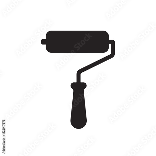 Paint roller icon. Simple paint roller symbol for home renovation projects. This paint roller image is perfect for construction websites and brochures.