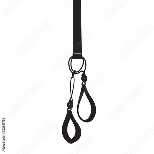 Hanging straps with metal rings and loops. Sturdy construction straps for suspension training.  These durable straps are perfect for fitness exercises.