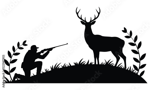 silhouette of deer