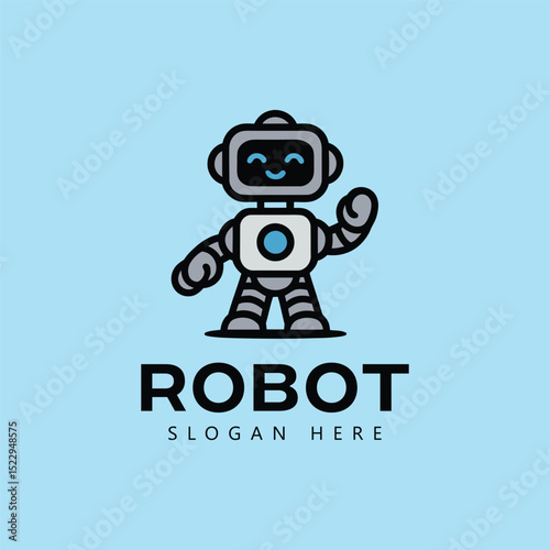 Robot logo, bot logo, unique logo, modern, tech