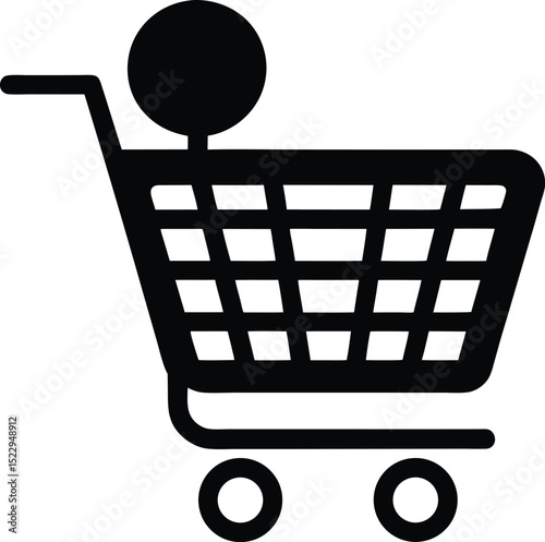 Travel Gear in a Shopping Cart Vacation Concept vector silhouette illustration