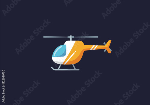 Illustration of Helicopter In Flat Style 