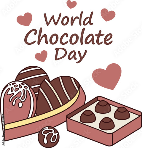 World chocolate day celebration illustration
